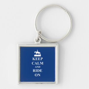 Keep calm & ride on (blue) key ring