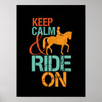 Keep Calm Ride On Horseback Riding Horse Rider