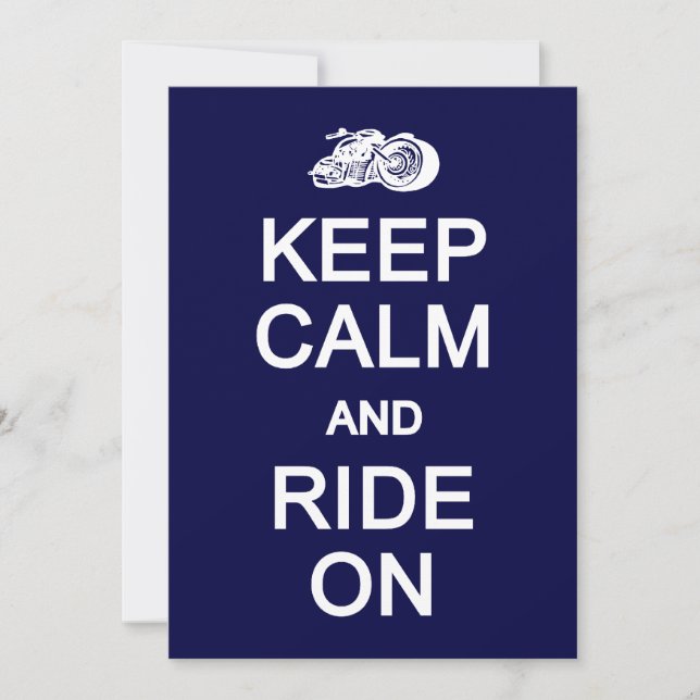 Keep Calm & Ride On invite / card, customise (Front)