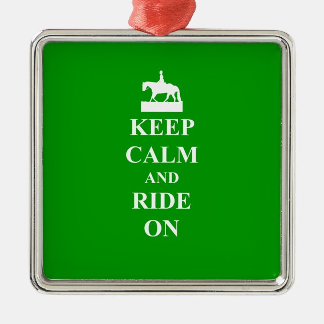 Keep calm & ride on metal tree decoration (Front)