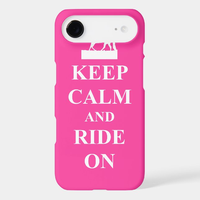 Keep calm & ride on (pink) Case-Mate iPhone case (Back)