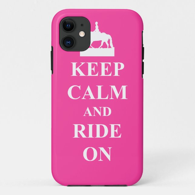 Keep calm & ride on (pink) Case-Mate iPhone case (Back)