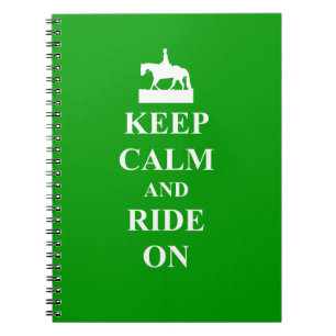 Keep calm & ride on spiral notebook