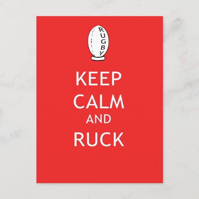 Keep Calm & Ruck Postcard (Front)