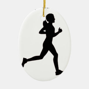 Keep calm & run on ceramic tree decoration