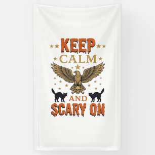 Keep Calm Scary On Vintage Halloween Vector Design Banner
