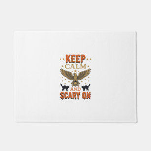 Keep Calm Scary On Vintage Halloween Vector Design Doormat