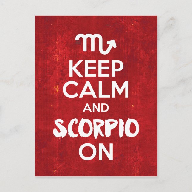 Keep Calm Scorpio On Birthday Astrology Postcard (Front)