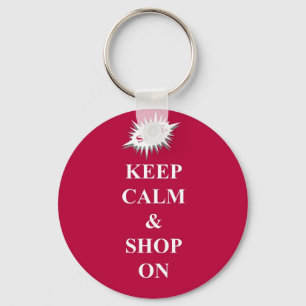 keep calm & shop on key ring