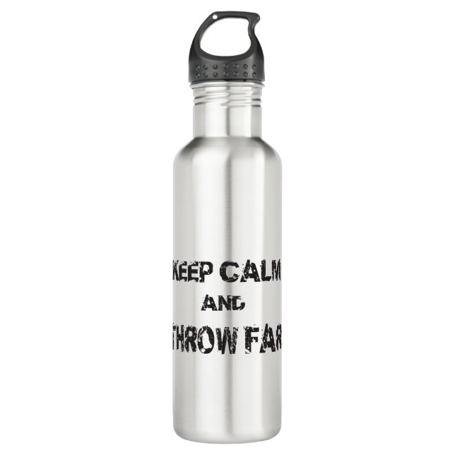 Keep Calm Shot Put Discus Hammer Water Bottle (Front)
