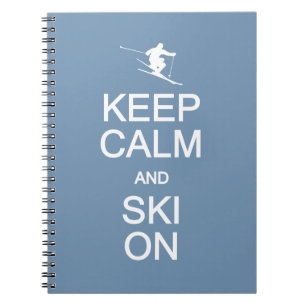 Keep Calm & Ski On custom colour notebook