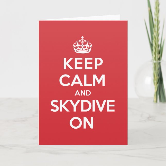 Keep Calm Skydive Greeting Note Card (Front)