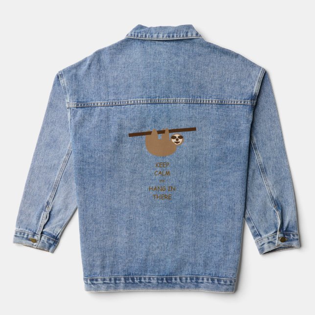 Keep Calm Sloth Denim Jacket (Back)