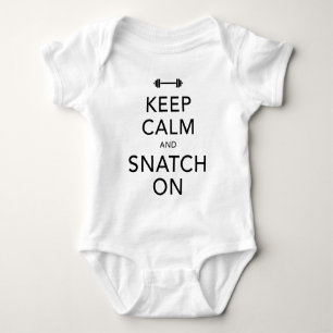Keep Calm Snatch On Black Baby Bodysuit