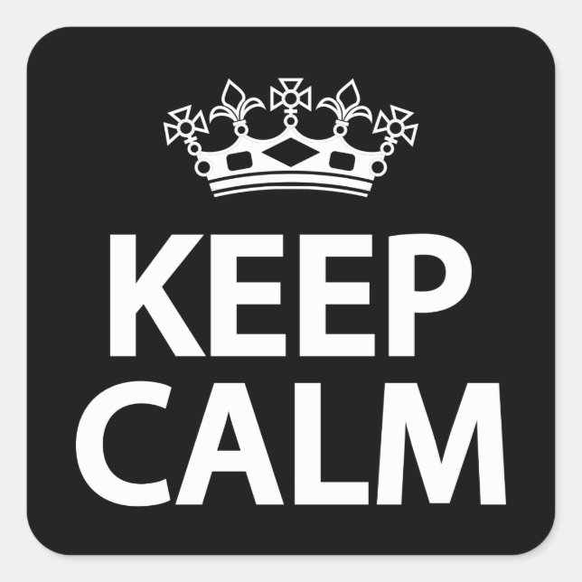 Keep calm square sticker (Front)