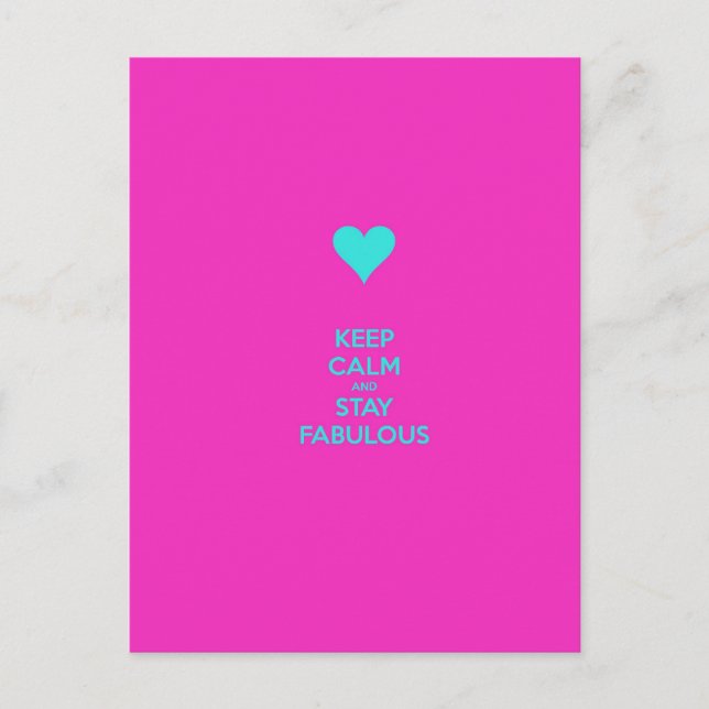 Keep Calm & Stay Fabulous Postcard (Front)