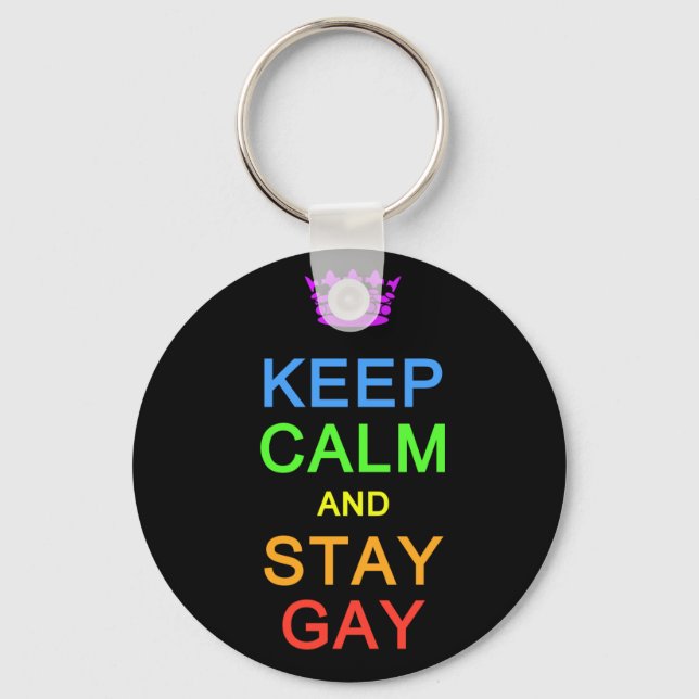 Keep Calm & Stay Gay key chain (Front)