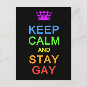 Keep Calm & Stay Gay postcard, customise Postcard