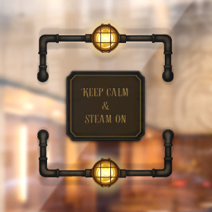 "Keep Calm & Steam On" Vintage Pipes & Cage Lights
