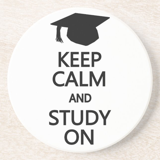 Keep Calm & Study On custom coaster (Front)