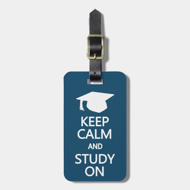 Keep Calm & Study On custom luggage tag (Front Vertical)