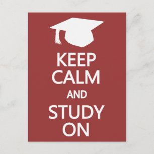Keep Calm & Study On custom postcard
