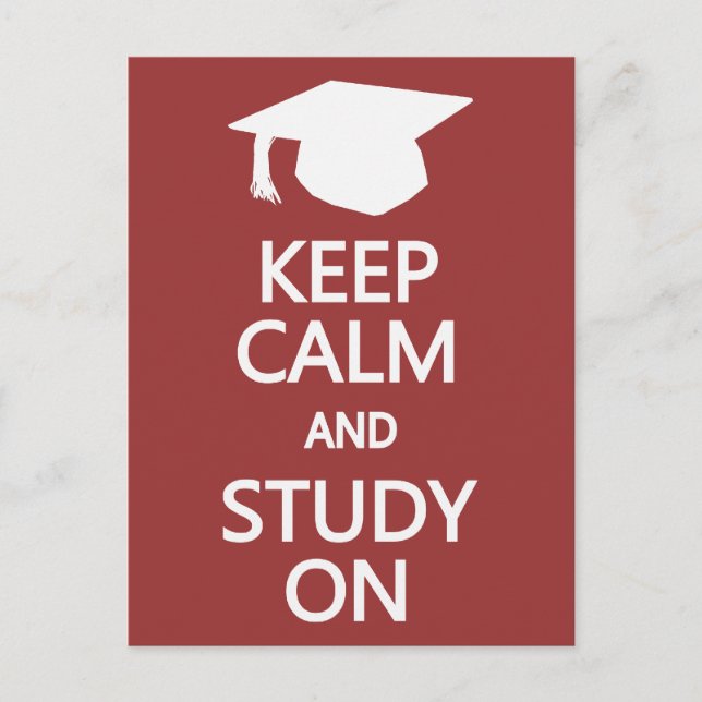 Keep Calm & Study On custom postcard (Front)