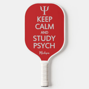 Keep Calm & Study Psych custom name Pickleball Paddle