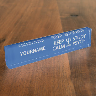 Keep Calm & Study Psych custom name plate