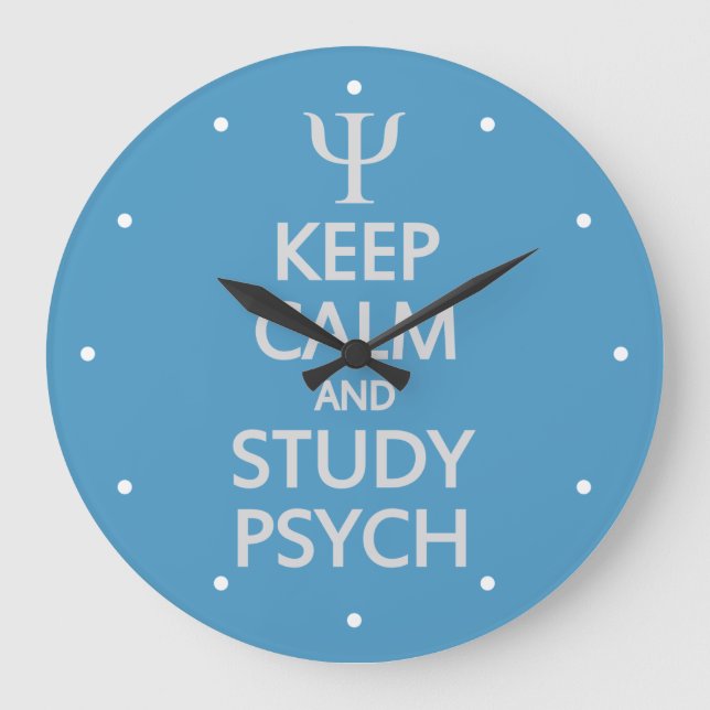Keep Calm & Study Psych custom wall clock (Front)