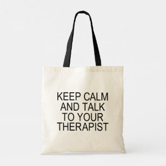 Keep Calm & Talk To Your Therapist Reusable Tote Bag
