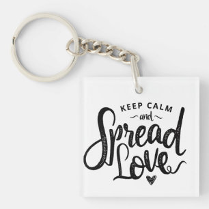 Keep Calm Text Art Love Art Inspirational Heart Ar Key Ring