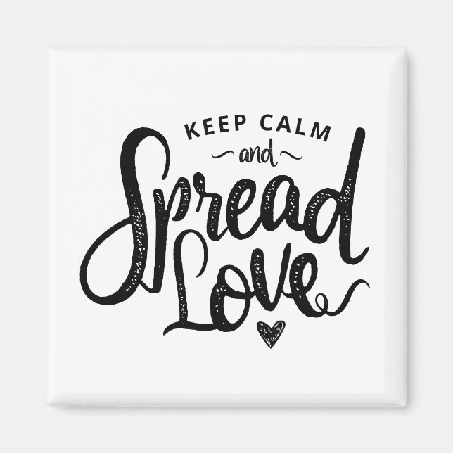 Keep Calm Text Art Love Art Inspirational Heart Ar Magnet (Front)