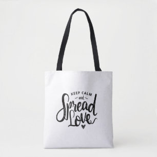 Keep Calm Text Art Love Art Inspirational Heart Ar Tote Bag