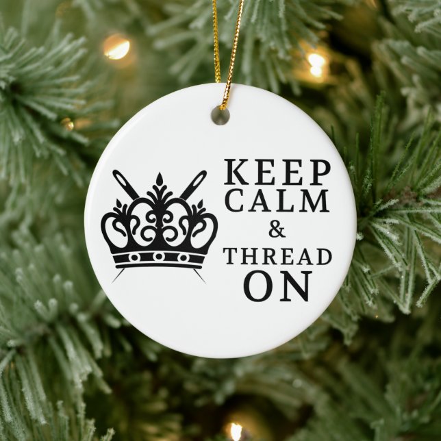 Keep Calm Thread On Crafts Ceramic Tree Decoration (Tree)
