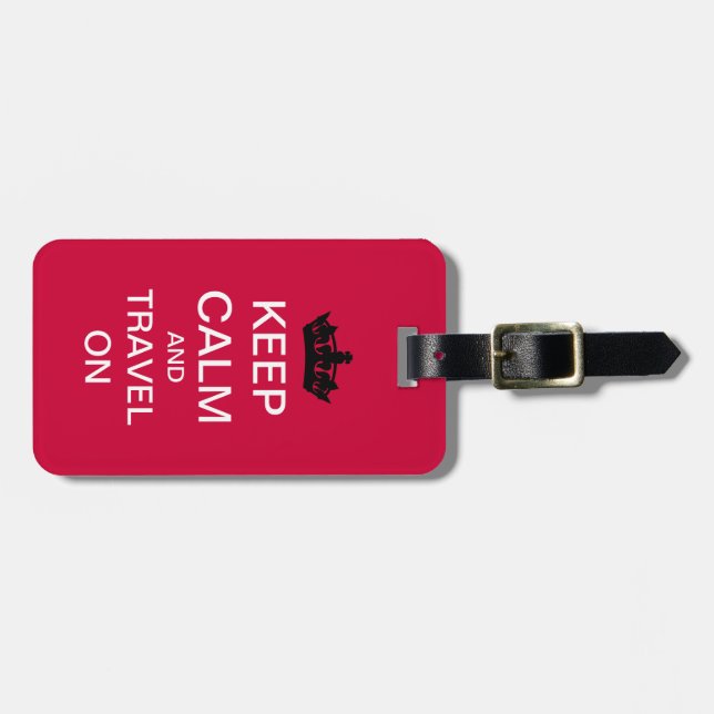 Keep Calm Travel On Custom Luggage Tag (Front Horizontal)