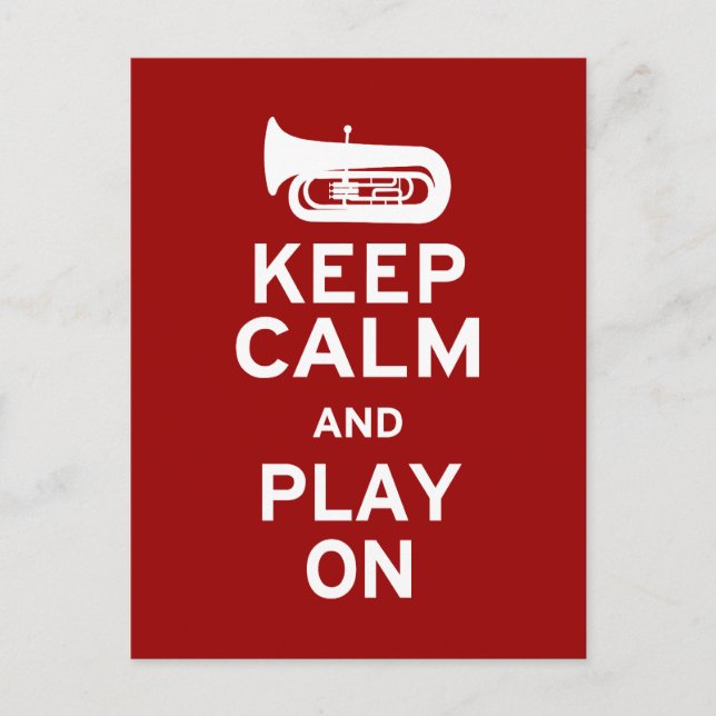 Keep Calm Tuba Postcard (Front)