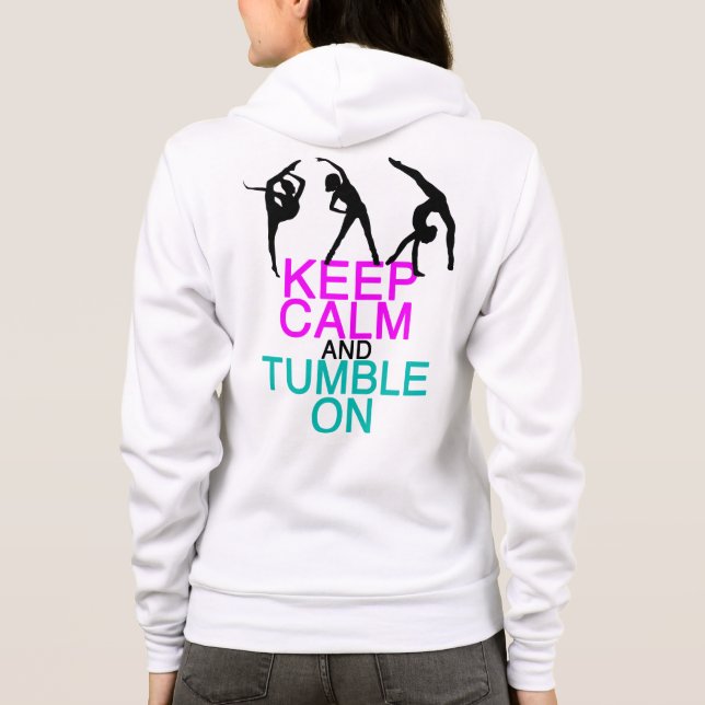 Keep Calm Tumble On Gymnastics Hoodie (Back)