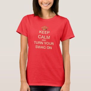 Keep Calm Turn Your Swag On T-Shirt (Red)