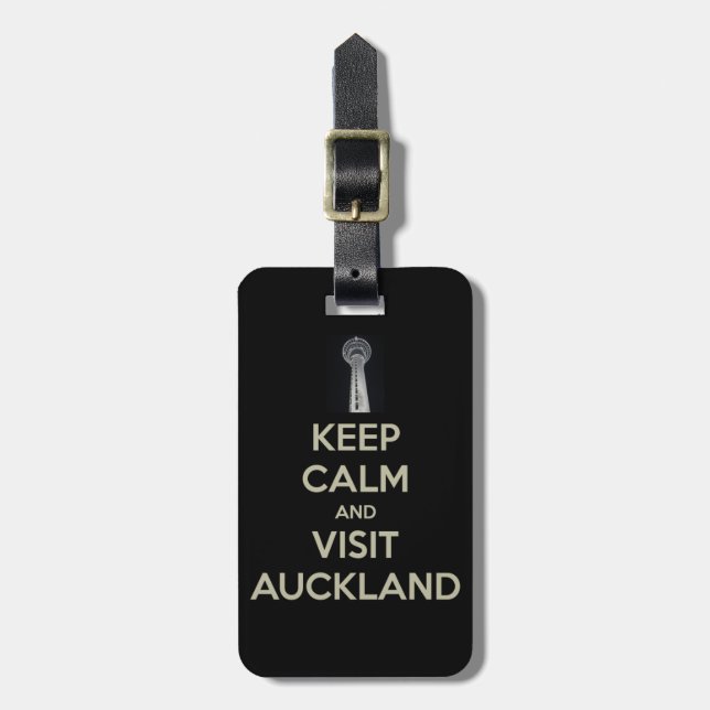 keep calm visit auckland luggage tag (Front Vertical)