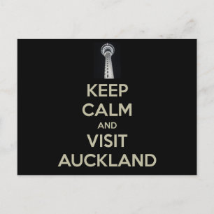 keep calm visit auckland postcard