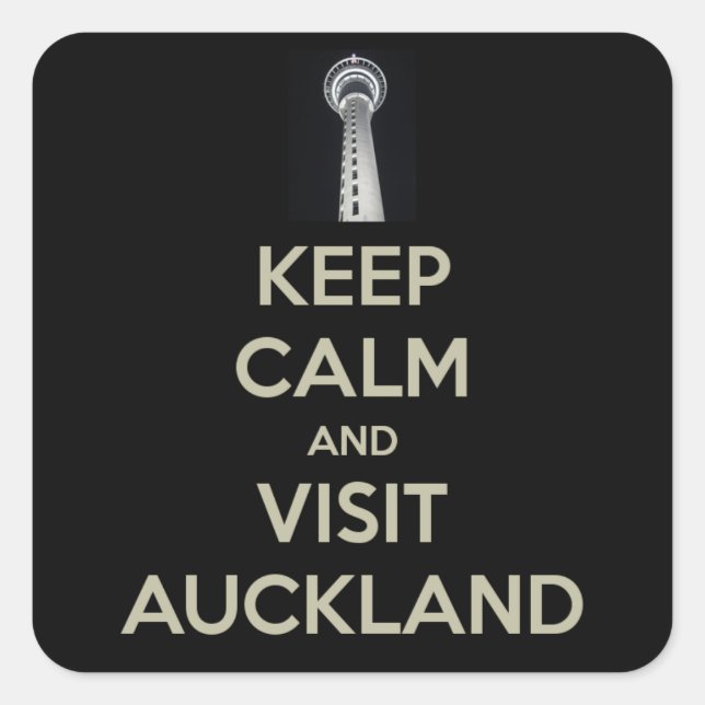 keep calm visit auckland square sticker (Front)