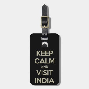 keep calm visit india luggage tag