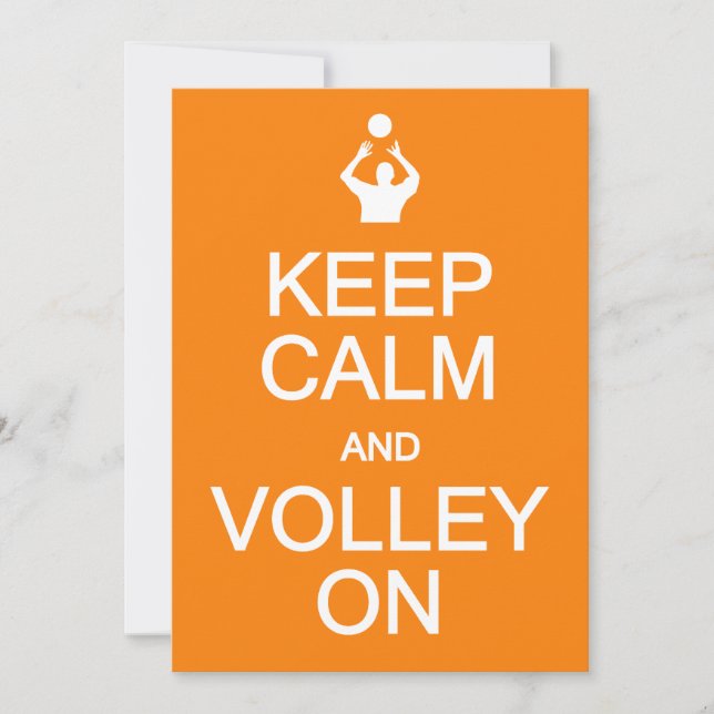 Keep Calm & Volley On invitation, customise Invitation (Front)