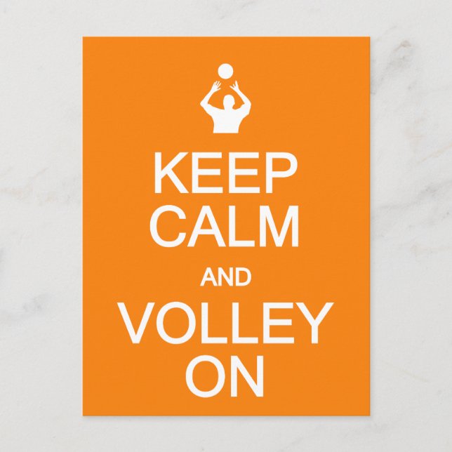 Keep Calm & Volley On postcard, customise Postcard (Front)
