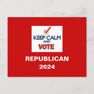Keep Calm Vote Republican 2024 Postcard