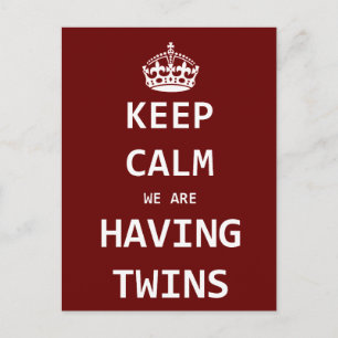 Keep Calm we are having twins Postcard