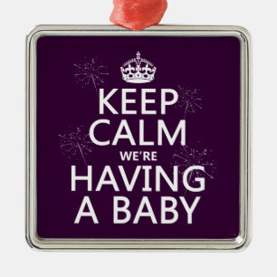 Keep Calm We're Having A Baby (in any colour) Metal Tree Decoration