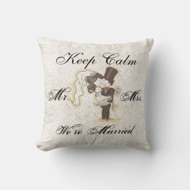 Keep Calm We're Married Decorative Pillow (Front)