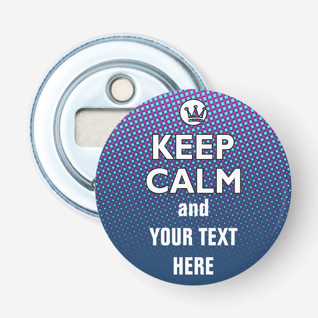 KEEP CALM white + your background image Bottle Opener (Front)